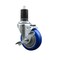 Service Caster 4'' SS Blue Poly Swivel 1-5/8'' Expanding Stem Caster with Brake SCC-SSEX20S414-PPUB-BLUE-TLB-158 - alternate 1